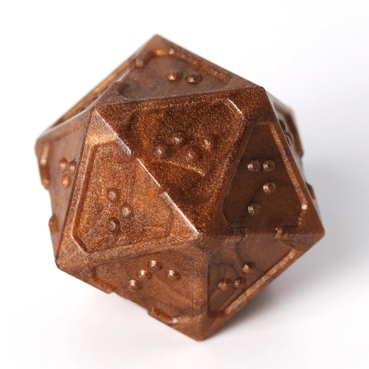 Die Hard Dice: 7pc RPG Set - DOTS Braille Acrylic - Molten Bronze | Odin's Place