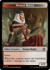Human Rogue // Plot Double-Sided Token [Outlaws of Thunder Junction: Breaking News Tokens] | Dragon's Lair Comics and Fantasy Houston TX