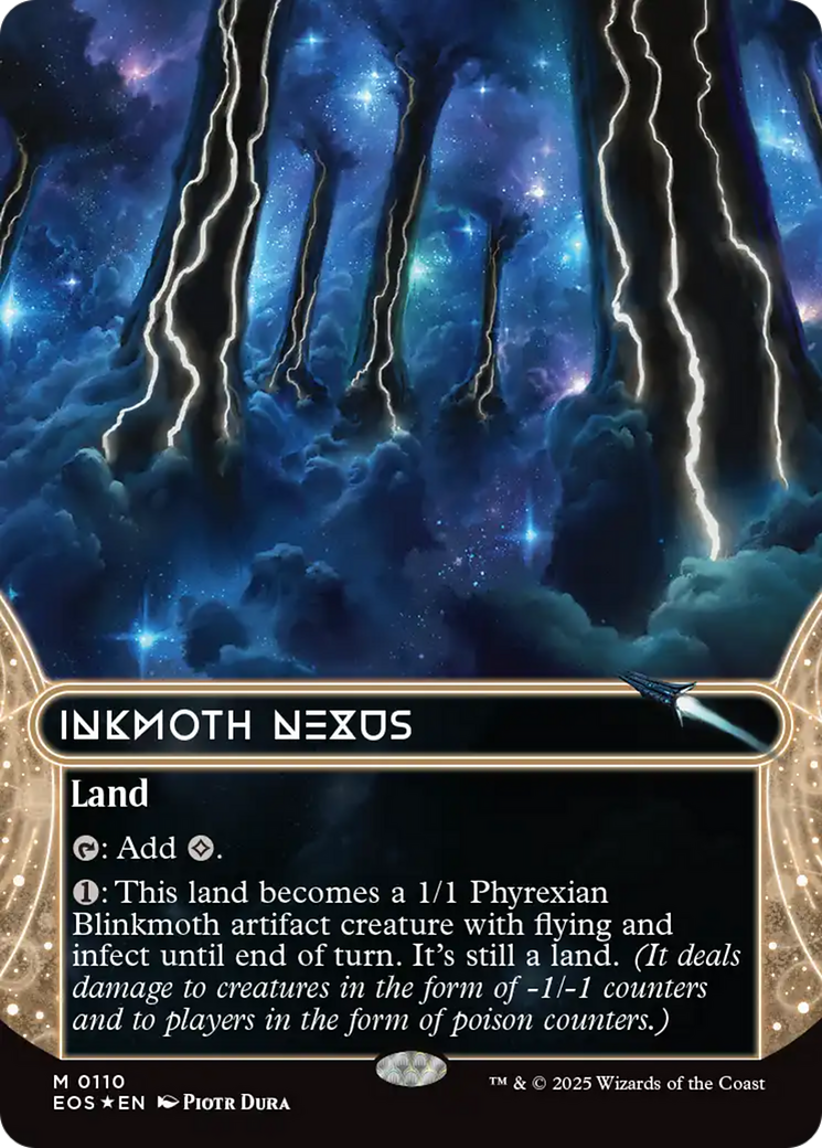 Inkmoth Nexus (0110) (Borderless) (Galaxy Foil) [Edge of Eternities: Stellar Sights] | Dragon's Lair Comics and Fantasy Houston TX