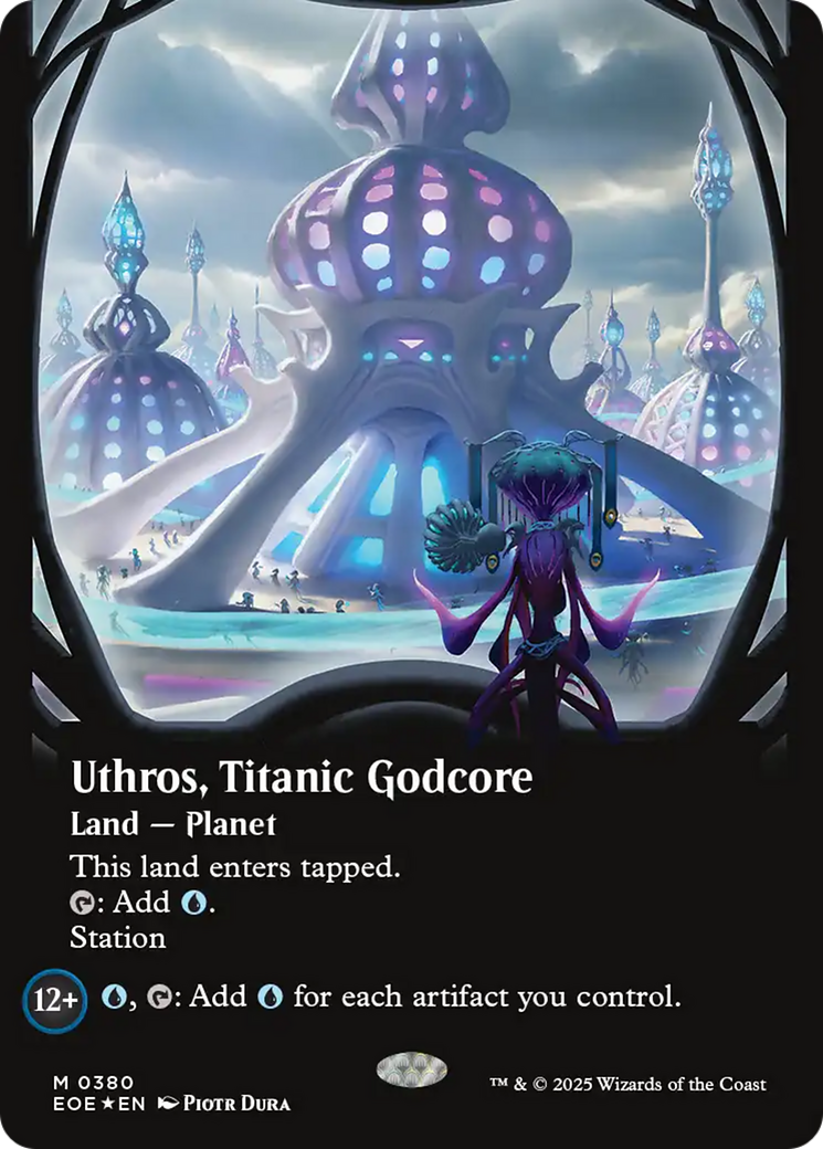 Uthros, Titanic Godcore (Borderless) (Galaxy Foil) [Edge of Eternities] | Dragon's Lair Comics and Fantasy Houston TX