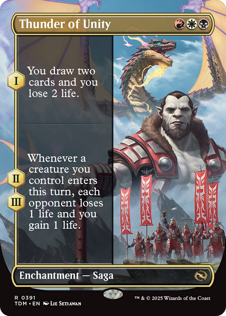 Thunder of Unity (Borderless) [Tarkir: Dragonstorm] | Dragon's Lair Comics and Fantasy Houston TX