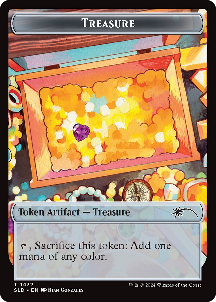 Treasure Token (1432) (Rainbow Foil) [Secret Lair Drop Series] | Dragon's Lair Comics and Fantasy Houston TX