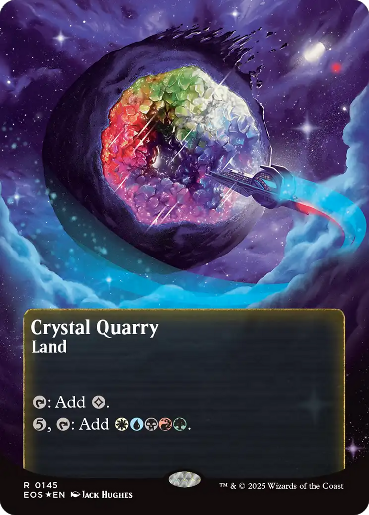 Crystal Quarry (0145) (Borderless) (Galaxy Foil) [Edge of Eternities: Stellar Sights] | Dragon's Lair Comics and Fantasy Houston TX