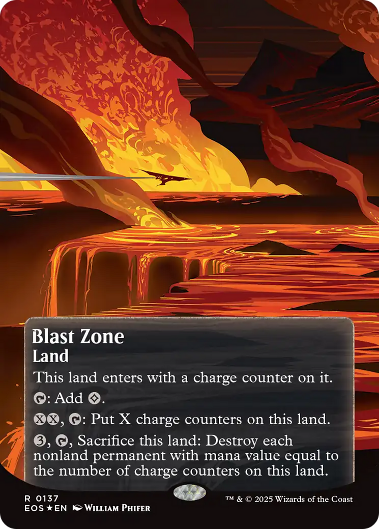 Blast Zone (0137) (Borderless) (Fracture Foil) [Edge of Eternities: Stellar Sights] | Dragon's Lair Comics and Fantasy Houston TX