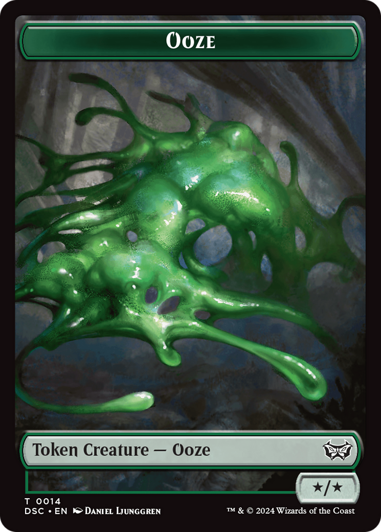 Insect (0011) // Ooze (0014) Double-Sided Token [Duskmourn: House of Horror Commander Tokens] | Dragon's Lair Comics and Fantasy Houston TX