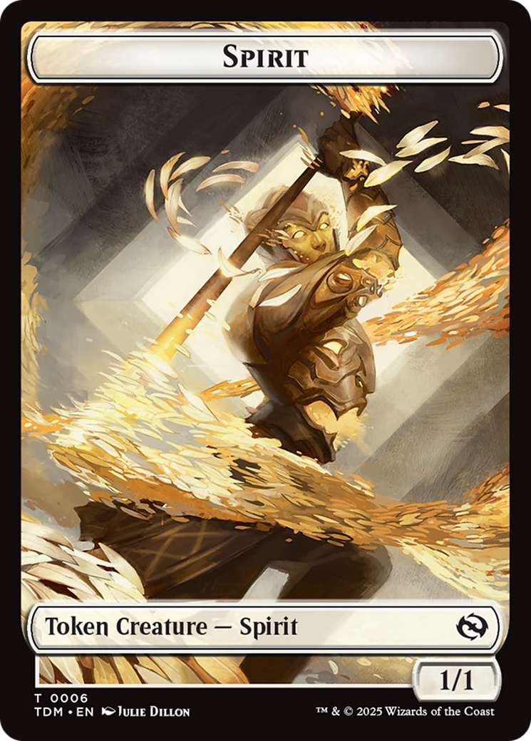 Spirit (0006) // Spirit (0007) Double-Sided Token [Tarkir: Dragonstorm Tokens] | Dragon's Lair Comics and Fantasy Houston TX