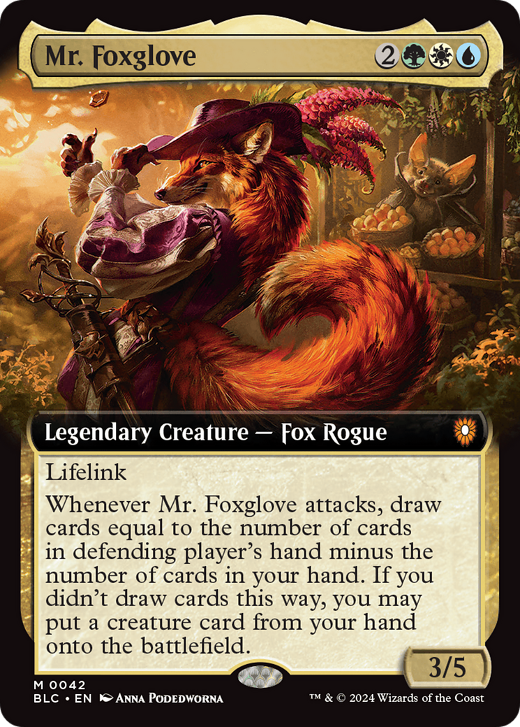 Mr. Foxglove (Extended Art) [Bloomburrow Commander] | Dragon's Lair Comics and Fantasy Houston TX