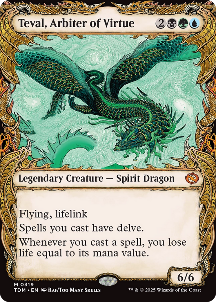 Teval, Arbiter of Virtue (Showcase) [Tarkir: Dragonstorm] | Dragon's Lair Comics and Fantasy Houston TX