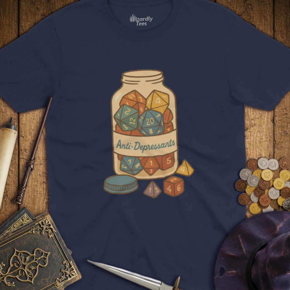T-Shirt: Antidepressants Dice | Dragon's Lair Comics and Fantasy Houston TX