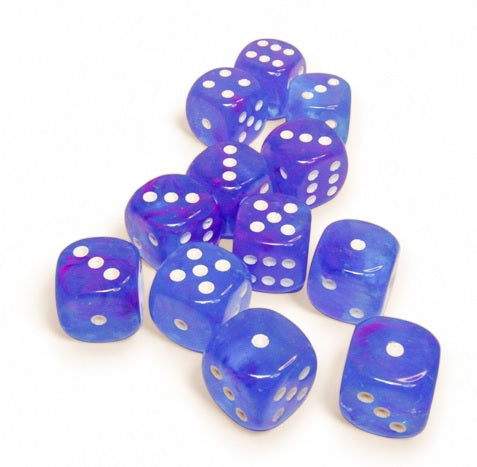 Chessex Nebula: 16mm d6 Aura/white Luminary Dice Block (12 dice) | Dragon's Lair Comics and Fantasy Houston TX