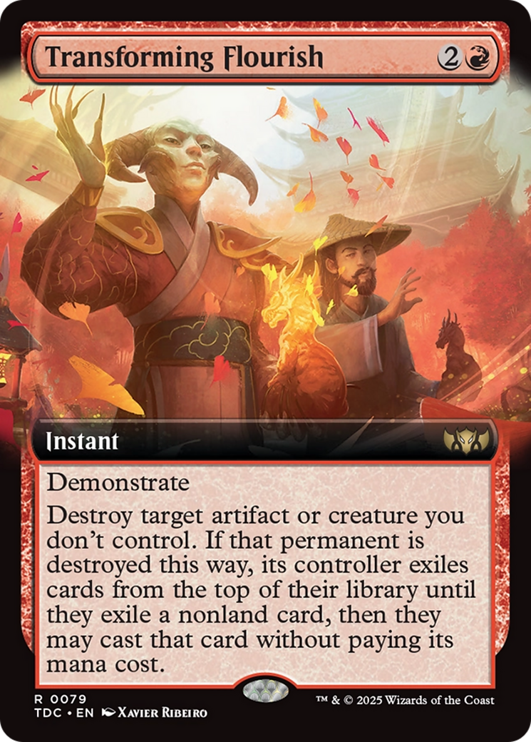 Transforming Flourish (Extended Art) [Tarkir: Dragonstorm Commander] | Dragon's Lair Comics and Fantasy Houston TX