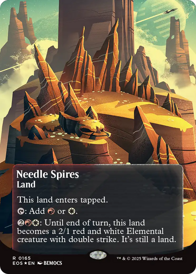 Needle Spires (0165) (Borderless) (Galaxy Foil) [Edge of Eternities: Stellar Sights] | Dragon's Lair Comics and Fantasy Houston TX