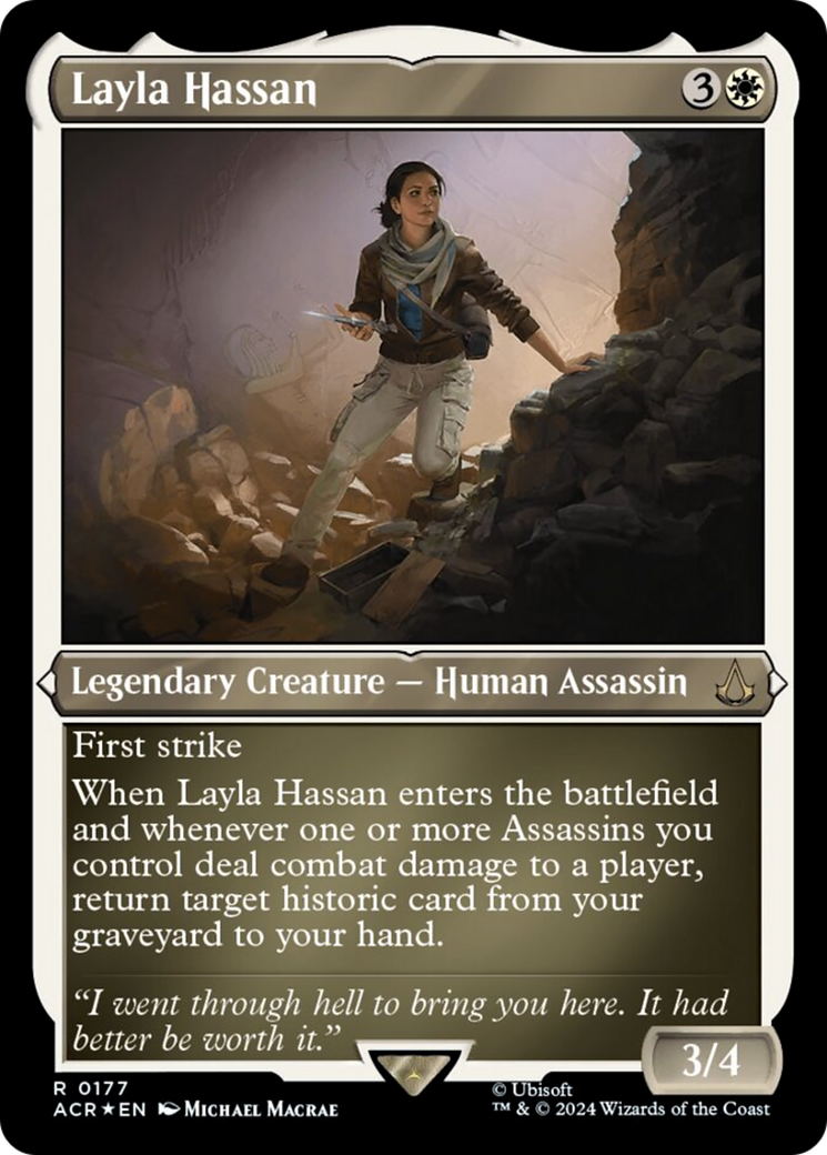 Layla Hassan (Foil Etched) [Assassin's Creed] | Dragon's Lair Comics and Fantasy Houston TX