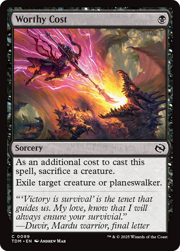 Worthy Cost [Tarkir: Dragonstorm] | Dragon's Lair Comics and Fantasy Houston TX