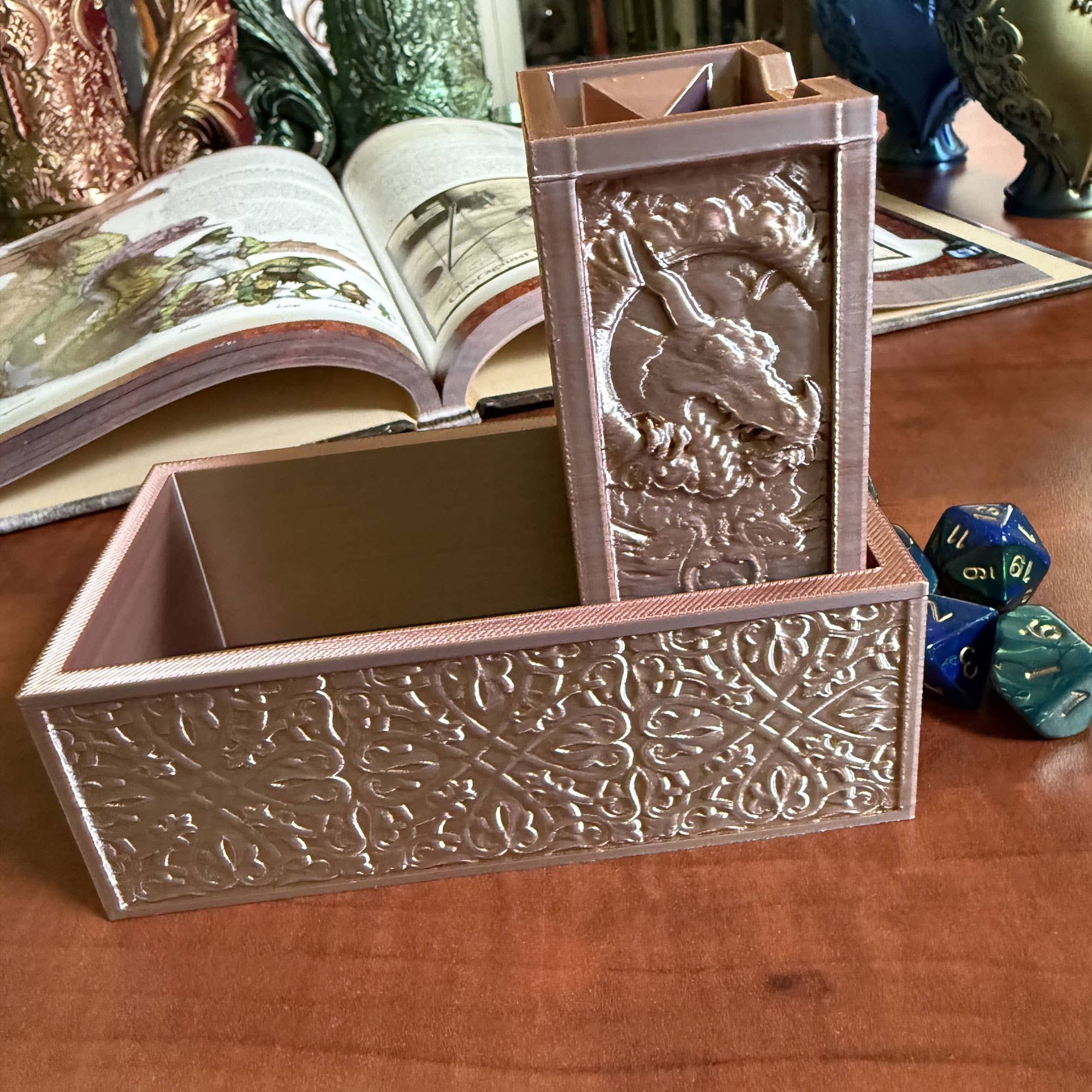 Folding Dragon Dice Tower & Storage | TTRPG, D&D, TCG, CoC | Dragon's Lair Comics and Fantasy Houston TX