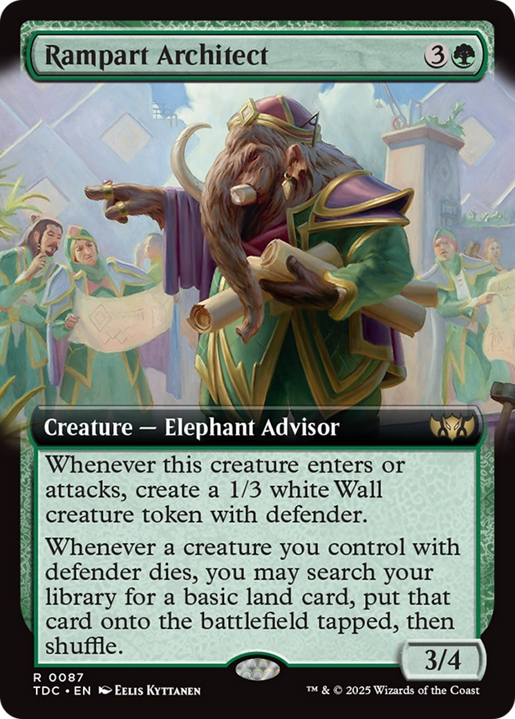 Rampart Architect (Extended Art) [Tarkir: Dragonstorm Commander] | Dragon's Lair Comics and Fantasy Houston TX