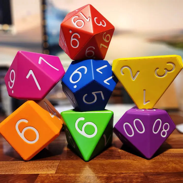 Zucati: World's Best Mini Foam Dice: 4" Poly 7 Set | Odin's Place
