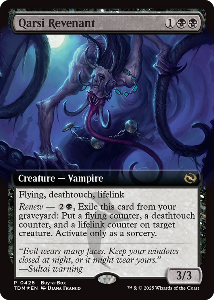 Qarsi Revenant (Extended Art) (Buy-A-Box) [Tarkir: Dragonstorm Promos] | Dragon's Lair Comics and Fantasy Houston TX