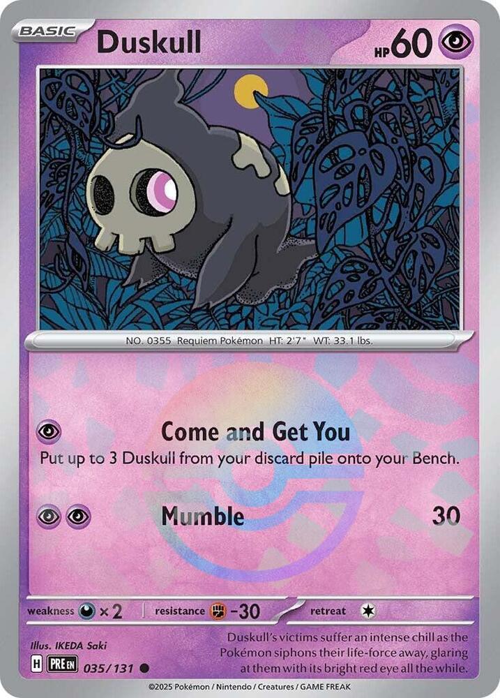 Duskull (035/131) (Poke Ball Pattern) [Scarlet & Violet: Prismatic Evolutions] | Dragon's Lair Comics and Fantasy Houston TX
