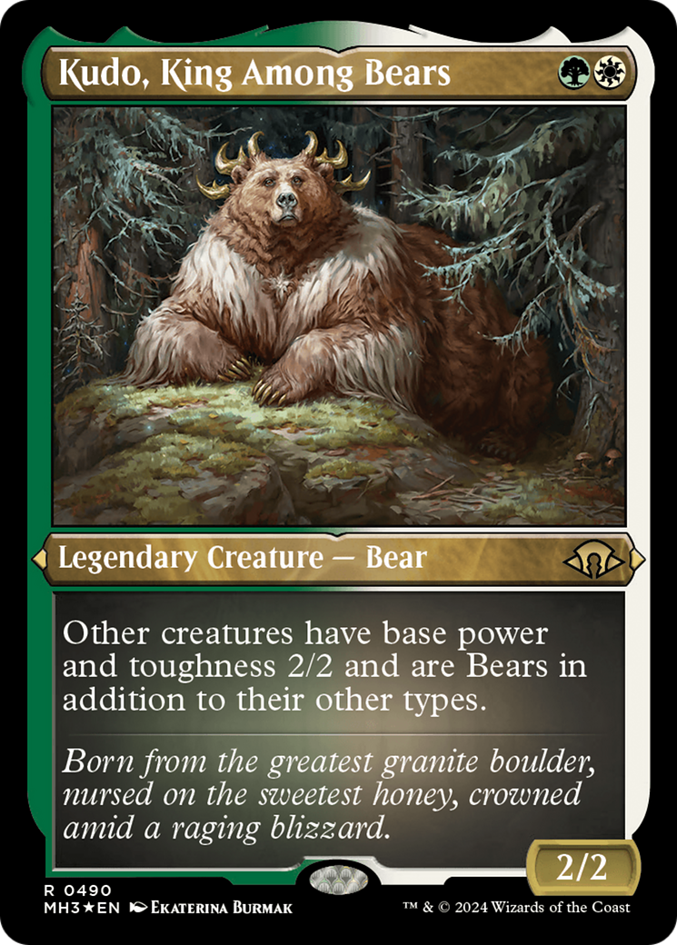 Kudo, King Among Bears (Foil Etched) [Modern Horizons 3] | Dragon's Lair Comics and Fantasy Houston TX