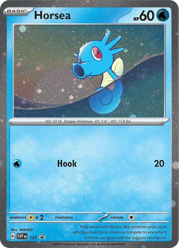 Horsea (SVP137) (Cosmo Holo) [Scarlet & Violet: Black Star Promos] | Dragon's Lair Comics and Fantasy Houston TX