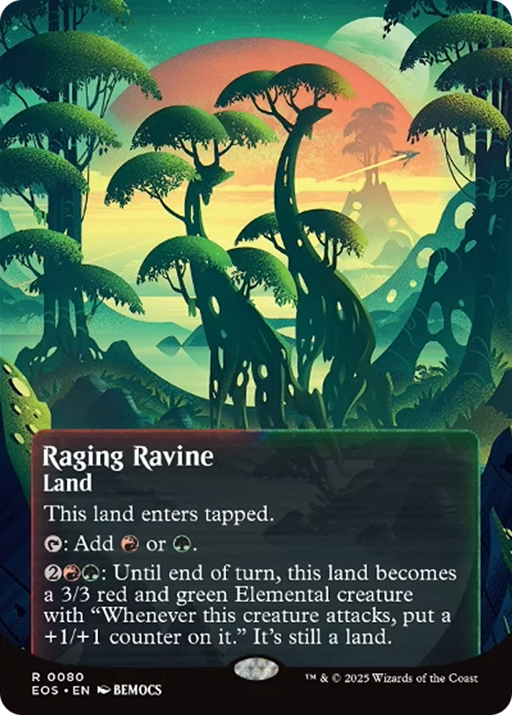 Raging Ravine (0080) (Borderless) [Edge of Eternities: Stellar Sights] | Dragon's Lair Comics and Fantasy Houston TX