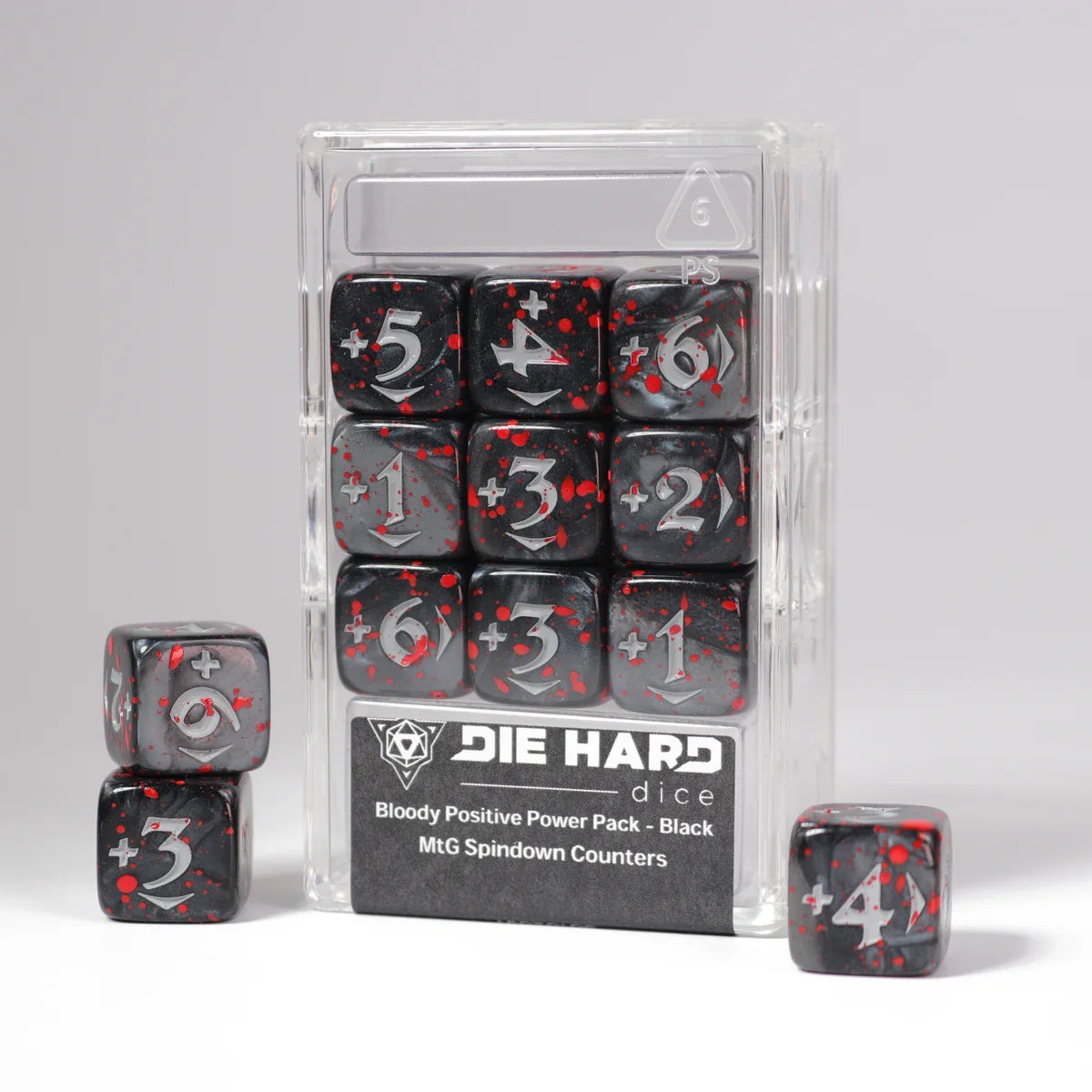 Die Hard Dice MtG Spindown Counters - Bloody Positive Power Pack, Black | Odin's Place