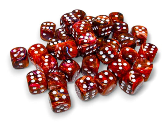 Chessex Festive: 12mm d6 Symphony/white Dice Block (36 dice) | Dragon's Lair Comics and Fantasy Houston TX