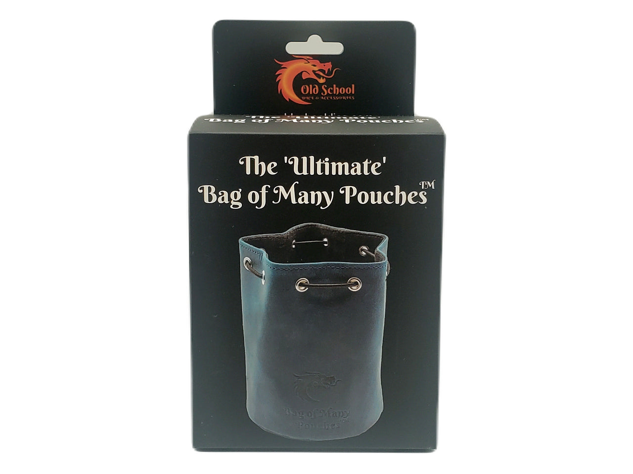 Old School Dice: Ultimate Bag of Many Pouches Dice Bag - Blue Leather | Dragon's Lair Comics and Fantasy Houston TX