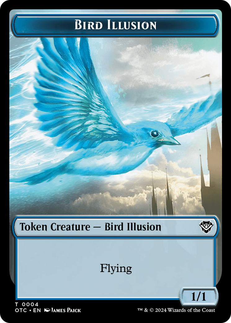 Bird Illusion // Elemental (0014) Double-Sided Token [Outlaws of Thunder Junction Commander Tokens] | Dragon's Lair Comics and Fantasy Houston TX