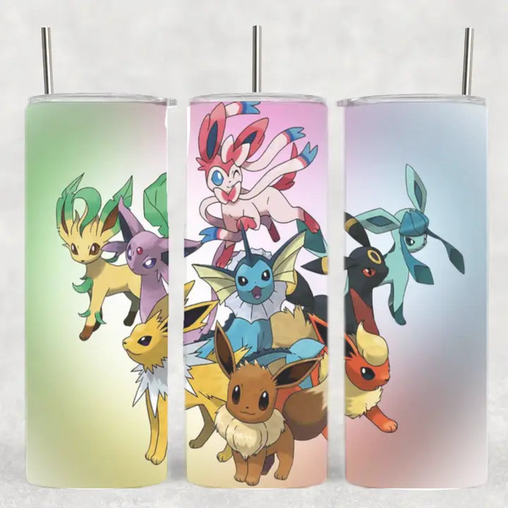 The Geek Boutique: Eevee Eveloutions Collage Poke Anime Drink Tumbler | Dragon's Lair Comics and Fantasy Houston TX
