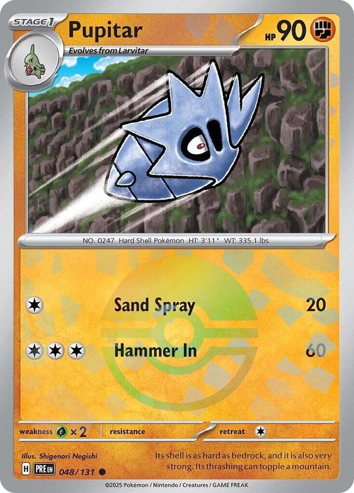 Pupitar (048/131) (Poke Ball Pattern) [Scarlet & Violet: Prismatic Evolutions] | Dragon's Lair Comics and Fantasy Houston TX