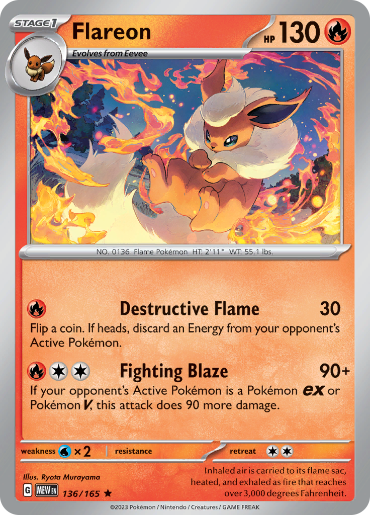 Flareon (136/165) [Scarlet & Violet 151] | Dragon's Lair Comics and Fantasy Houston TX
