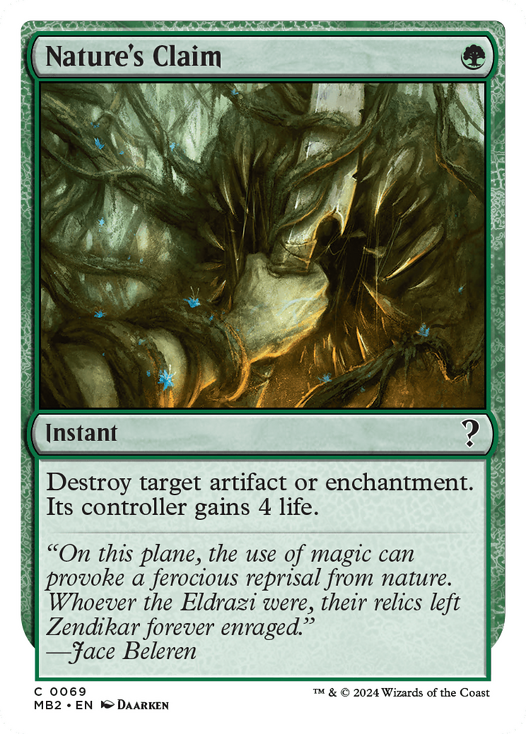 Nature's Claim (White Border) [Mystery Booster 2] | Dragon's Lair Comics and Fantasy Houston TX