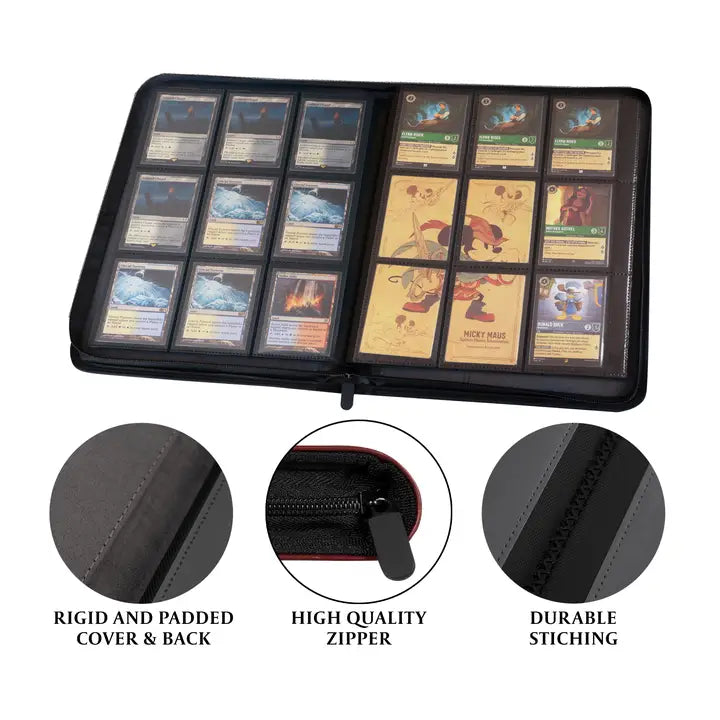 QMDirect TCG Faux-Leather Trading Card Binder - Red | Dragon's Lair Comics and Fantasy Houston TX
