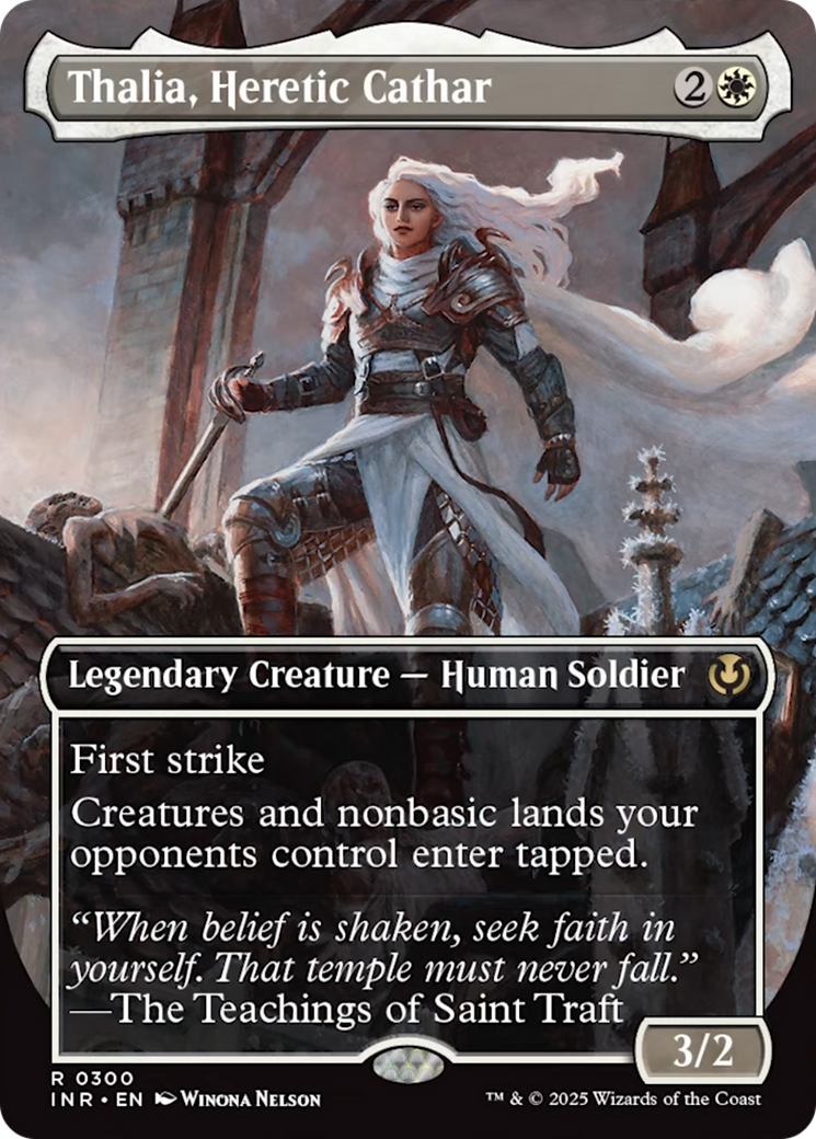 Thalia, Heretic Cathar (borderless) [Innistrad Remastered] | Dragon's Lair Comics and Fantasy Houston TX