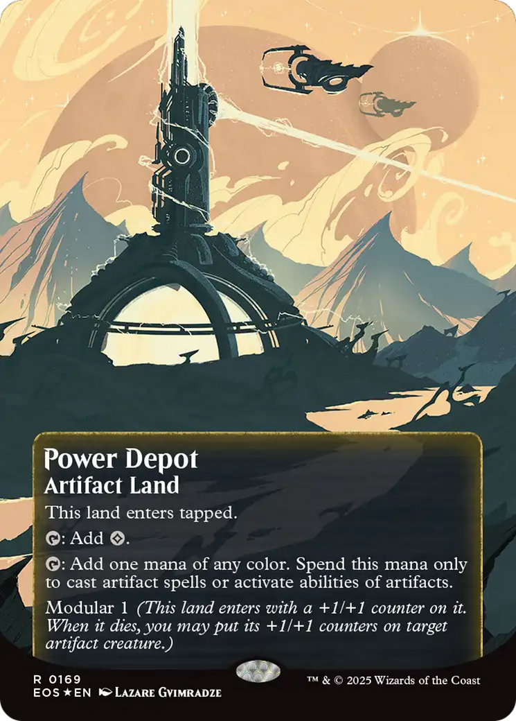 Power Depot (0169) (Borderless) (Galaxy Foil) [Edge of Eternities: Stellar Sights] | Dragon's Lair Comics and Fantasy Houston TX