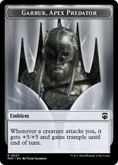Garruk, Apex Predator Emblem // Saproling Double-Sided Token [Modern Horizons 3 Commander Tokens] | Dragon's Lair Comics and Fantasy Houston TX