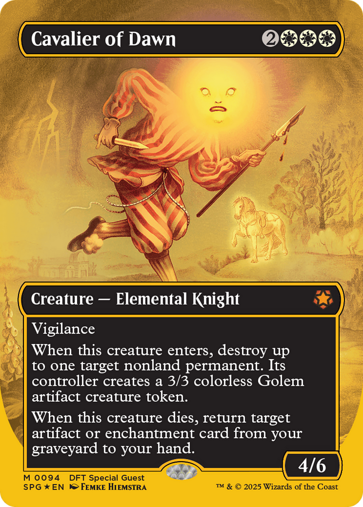Cavalier of Dawn (Borderless) (First-Place Foil) [Aetherdrift Special Guests] | Dragon's Lair Comics and Fantasy Houston TX