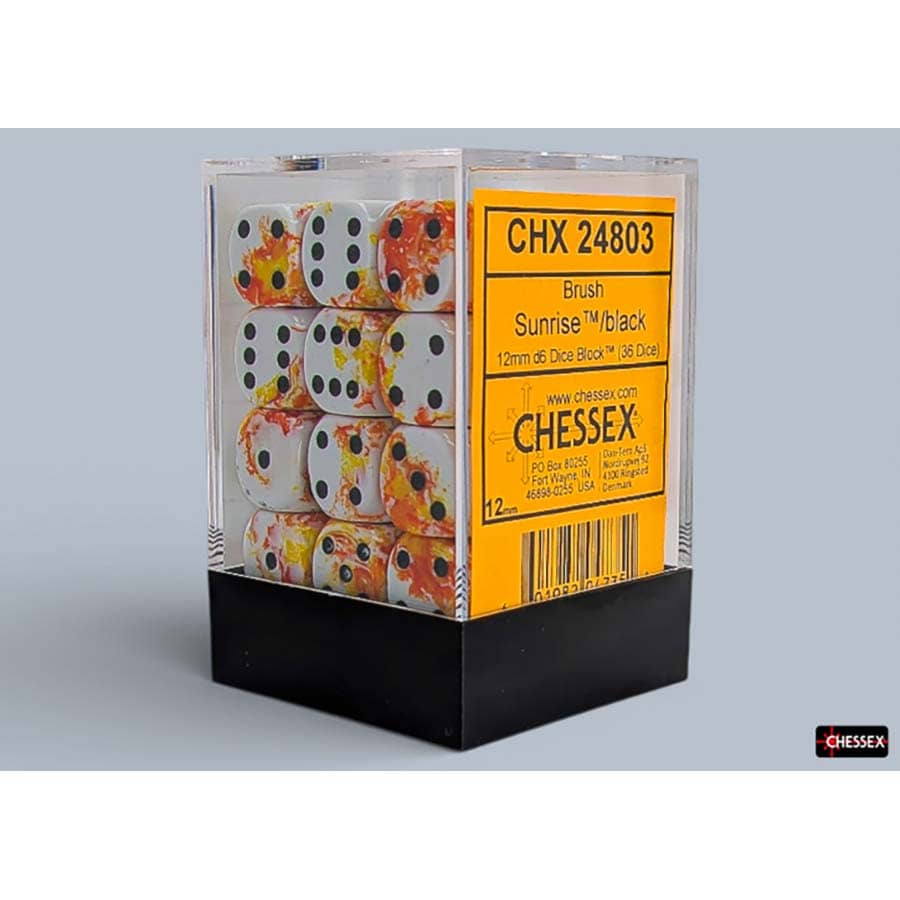 Chessex: Brush 12mm D6 Dice Block (36 Dice) - Various Sets | Odin's Place