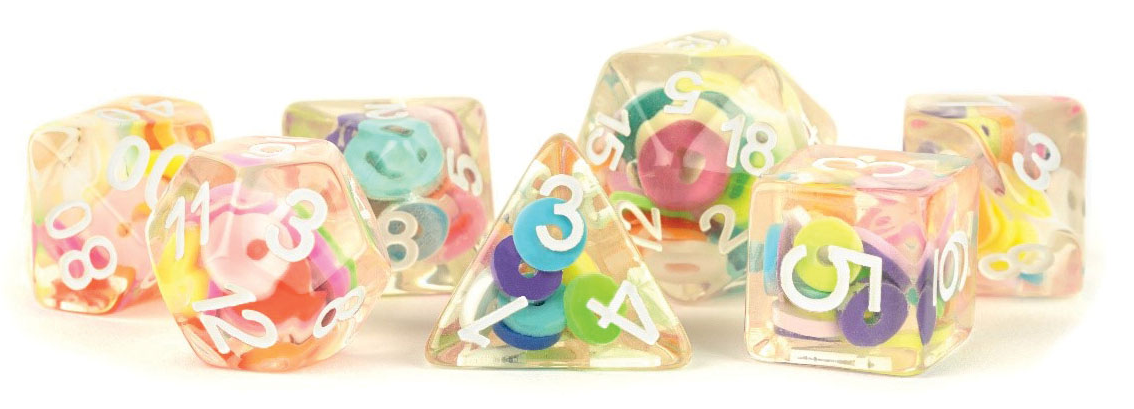 16mm Resin Poly Critical Hoops Dice Set (7) | Dragon's Lair Comics and Fantasy Houston TX