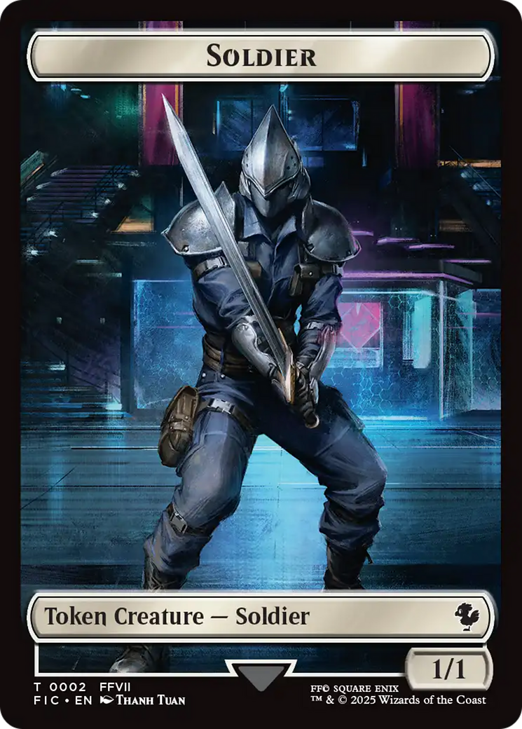 Soldier // Rebel Double-Sided Token [FINAL FANTASY Commander Tokens] | Dragon's Lair Comics and Fantasy Houston TX