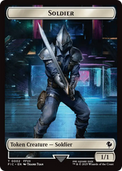 Soldier // Rebel Double-Sided Token [FINAL FANTASY Commander Tokens] | Dragon's Lair Comics and Fantasy Houston TX