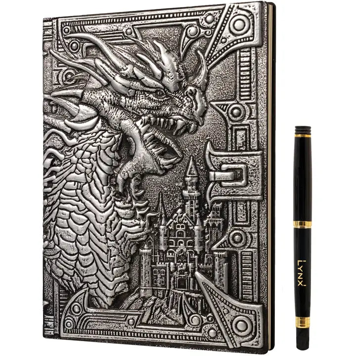 QMDirect 3D Faux-Leather Notebook / Journal - Silver Dragon | Dragon's Lair Comics and Fantasy Houston TX