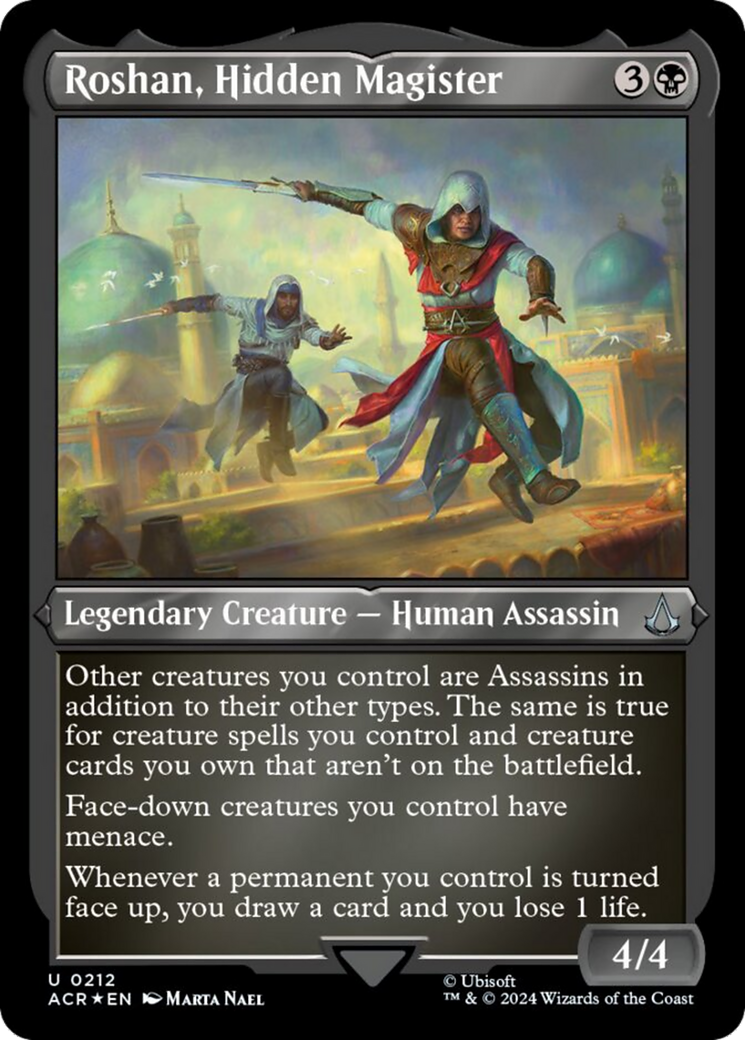 Roshan, Hidden Magister (Foil Etched) [Assassin's Creed] | Dragon's Lair Comics and Fantasy Houston TX