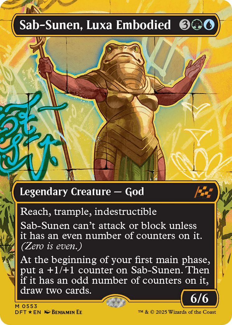 Sab-Sunen, Luxa Embodied (Borderless) (First-Place Foil) [Aetherdrift] | Dragon's Lair Comics and Fantasy Houston TX