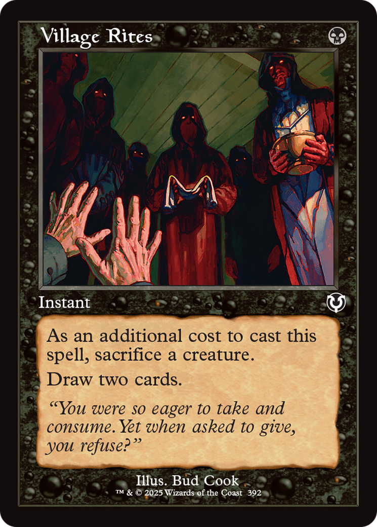 Village Rites (Retro Frame) [Innistrad Remastered] | Dragon's Lair Comics and Fantasy Houston TX