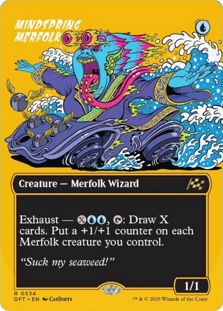 Mindspring Merfolk (Borderless) (First-Place Foil) [Aetherdrift] | Dragon's Lair Comics and Fantasy Houston TX