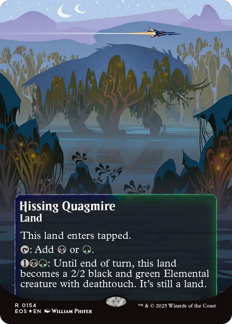 Hissing Quagmire (0154) (Borderless) (Galaxy Foil) [Edge of Eternities: Stellar Sights] | Dragon's Lair Comics and Fantasy Houston TX