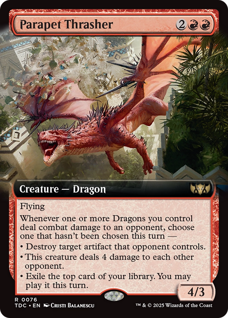 Parapet Thrasher (Extended Art) [Tarkir: Dragonstorm Commander] | Dragon's Lair Comics and Fantasy Houston TX